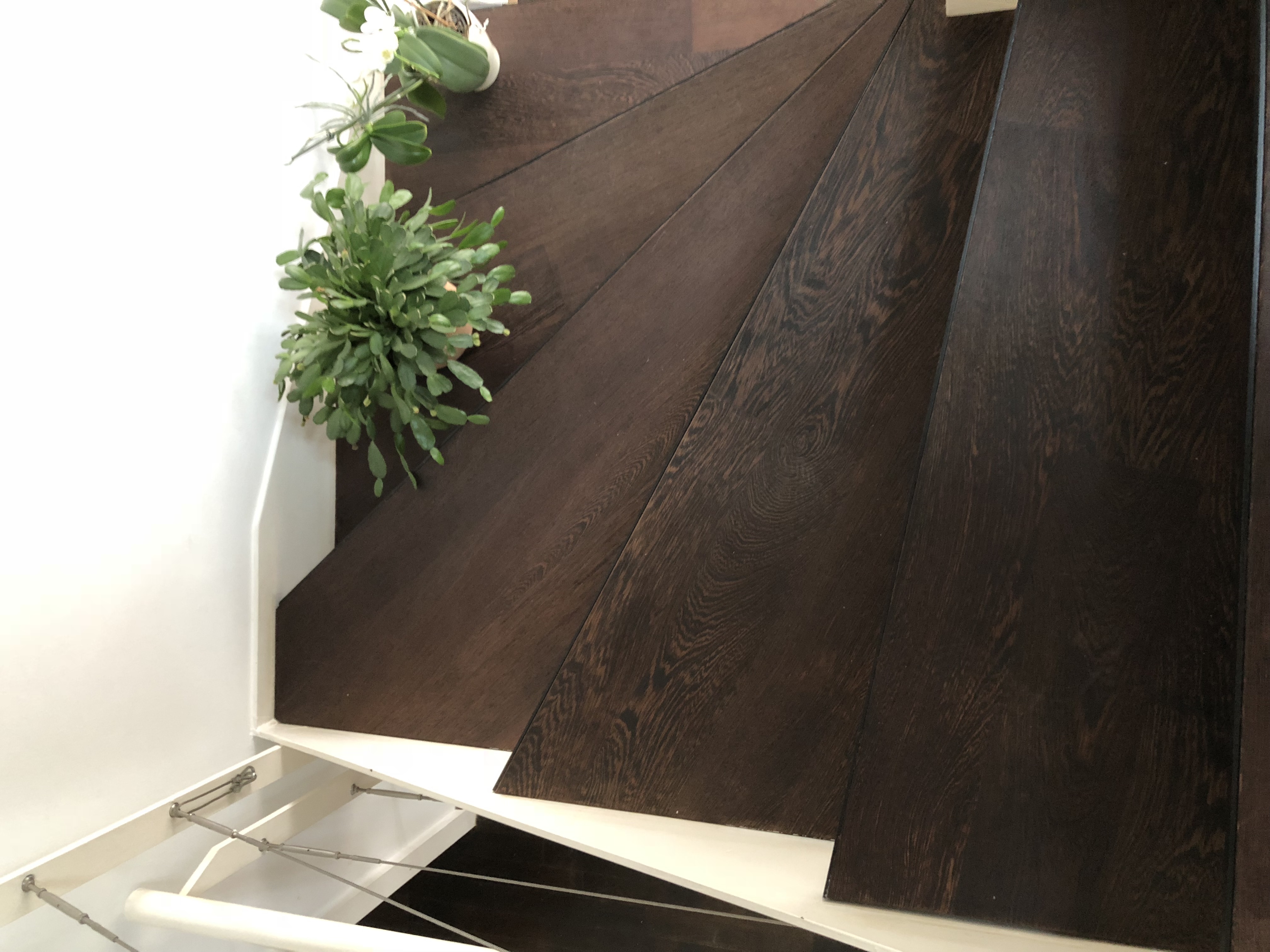 parquet exotique sombre - salon contemporain - lames massives